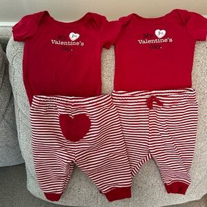 Valentine’s Day twins outfits 0-3